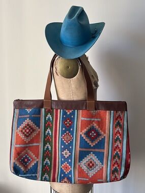Vintage Southwest Aztec Travel Handbag